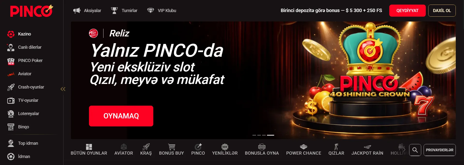 pinco onlayn kazino